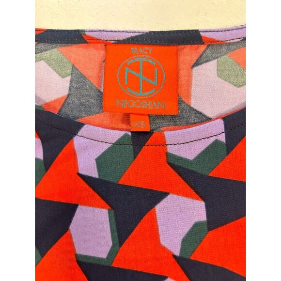 Tracy Negoshian Geometric Print Dress  3/4 Sleeve Stretch Dress Size XS - Picture 4 of 5